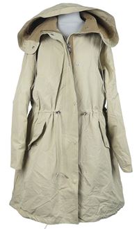 Dámska béžová šušťáková jarná parka s kapucňou H&M