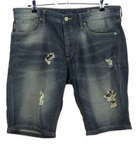 Pánské tmavomodré riflové kraťasy s prošoupáním Jack&Jones 