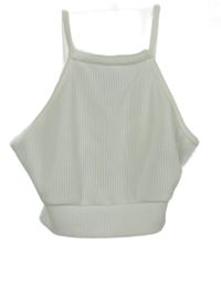 Dámský bílý žebrovaný pletený crop top Shein 