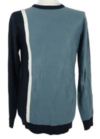 Pánský tmavomodro-světlemodrý svetr s pruhem EASY 