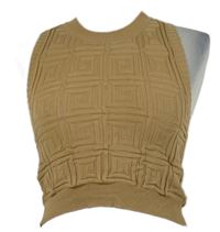 Dámský béžový vzorovaný úpletový crop top Shein 