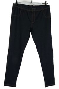 Dámské tmavomodré legíny riflového vzhledu 