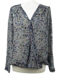 Dámská tmavomodrá vzorovaná šifonová halenka Esprit 