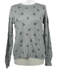 Dámský šedý lehký svetr s kotvami M&S