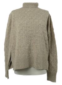 Dámský béžový ažurový svetrový rolák 