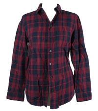 Dámská červeno-tmavomodrá kostkovaná halenka 