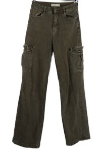 Dámské hnědé široké rifle s kapsami 