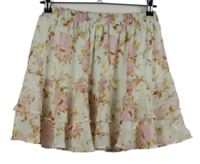 Dámska smotanová kvetovaná šifónová sukňa Rainbow
