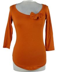 Dámské cihlové triko s mašličkou 