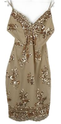 Nové - Dámské béžové tylové šaty s flitry Boohoo 