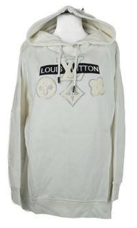 Dámská bílá oversize mikina s logem kapucí Louis Vuitton
