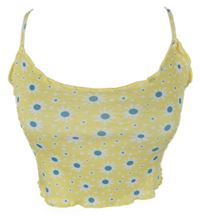 Dámsky žltý kvietkovany crop top Shein