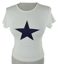 Dámske biele crop tričko s hviezdou Gina Tricot