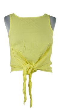 Dámský žlutý crop top s uzlem F&F