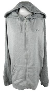 Pánská šedá propínací mikina s kapucí Slazenger 