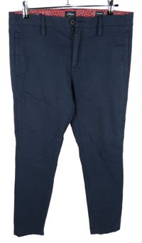Pánské tmavomodré chino plátěné kalhoty S. Oliver vel. 31/32