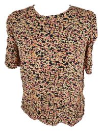 Dámská černo-barevná kytičkovaná halenka H&M