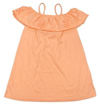 Neónově oranžové šaty s volánikom Candy couture