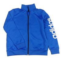 Modrá sportovní propínací mikina s logem Adidas