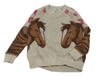 Béžový sveter s koníky Tu