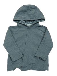 Tmavomodro-zelená melírovaná ľahká prepínaci mikina s kapucňou George