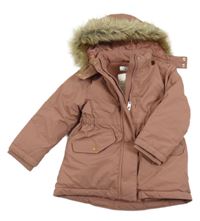 Starorůžová šusťáková zimní bunda s kapucí H&M