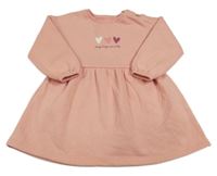 Ružové teplákové šaty so srdiečkami Matalan