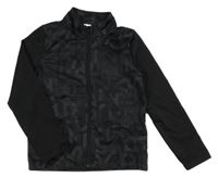 Černá sportovní propínací mikina s písmeny Decathlon