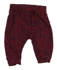 Vínové ľahké tepláky so zvieratkami George