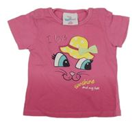 Růžové tričko s kočkou Topomini