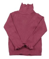 Svetlovínový ý rebrovaný sveter s rolákom Matalan