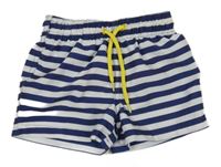 Bielo-modré pruhované plážové kraťasy Lupilu