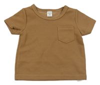 Hnedé rebrované tričko Shein