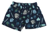 Tmavomodré bavlnené kraťasy s rostlinami Pepperts
