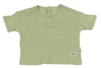 Zelené žebrované tričko H&M