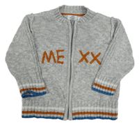 Sivý melírovaný prepínaci sveter s nápisom Mexx