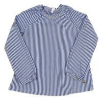 Bílo-modrá pruhovaná mušelínová halenka Topolino