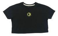 Čierne crop tričko so sluncem zn.ge