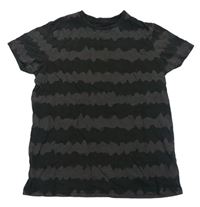 Tmavošedo-čierne vzorované tričko Primark
