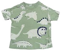 Světlekhaki tričko s dinosaurami H&M