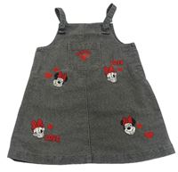 Tmavosivé melírované na traké šaty s Minnie Disney