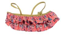 Neonově růžová plavková podprsenka s motýly H&M