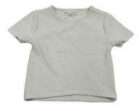 Biele rebrované crop tričko Zara