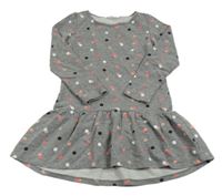 Šedé puntíkaté teplákové šaty H&M