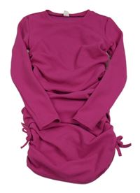 Fuchsiové elastické nařasené šaty zn. Shein