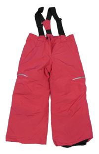 Růžové šusťákové funkční oteplovačky s kšandami Lupilu