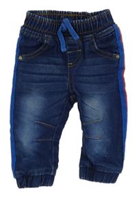 Tmavomodré teplákové cuff rifle s pruhom Ergee