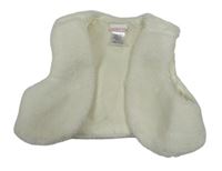 Smotanová kožušinová podšitá crop vesta