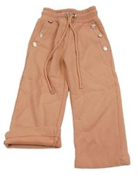 Broskvové tepláky s gombíky 