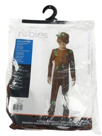 Kostým - 2set - Hnědý overal s listy + maska